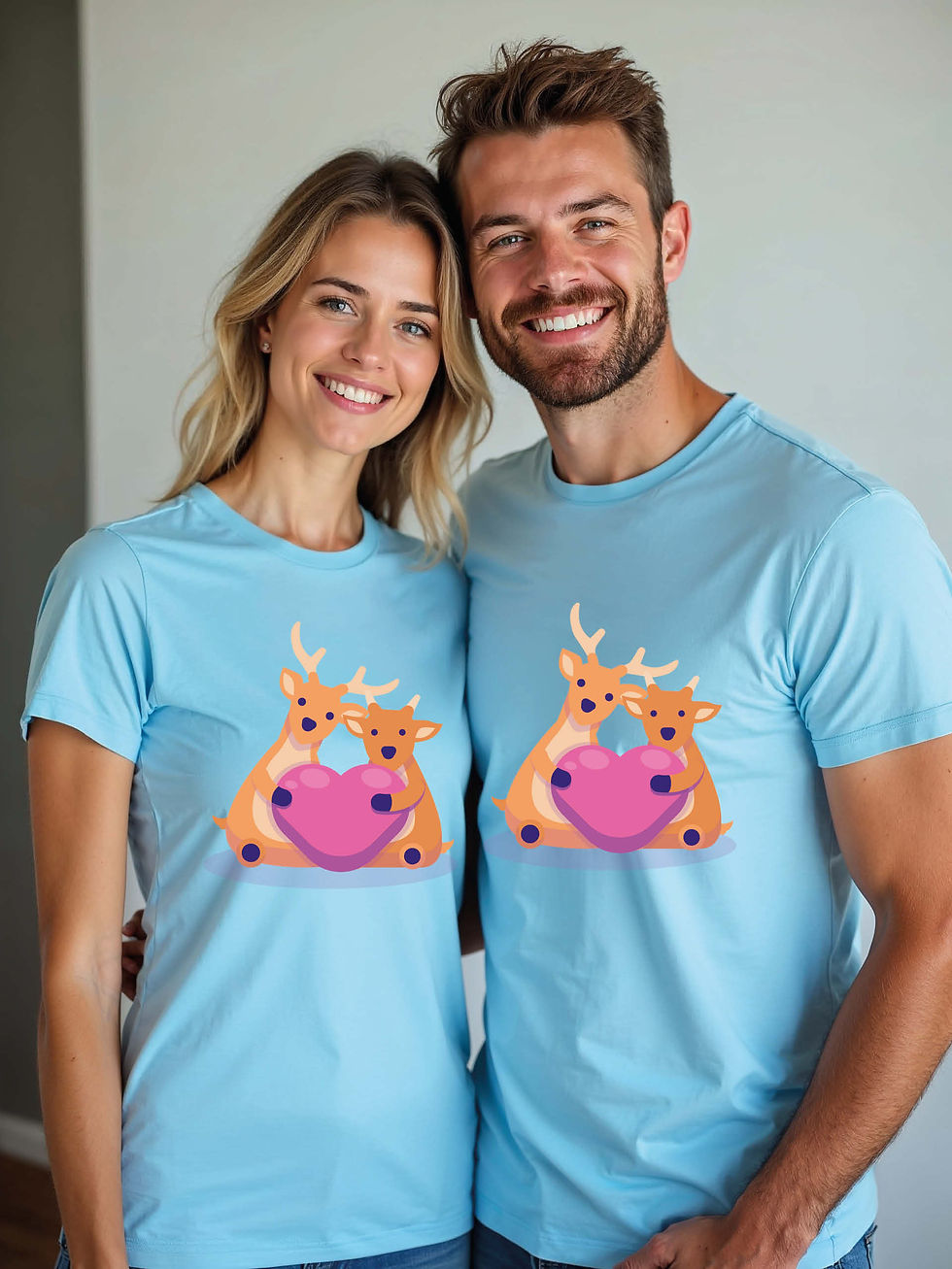 Thumbnail: Romantic Animal Couple T-Shirt Lovers Edition – Premium Quality