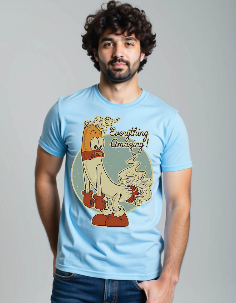 Thumbnail: cartoon of funny cigarette mens printed graphic t shirts