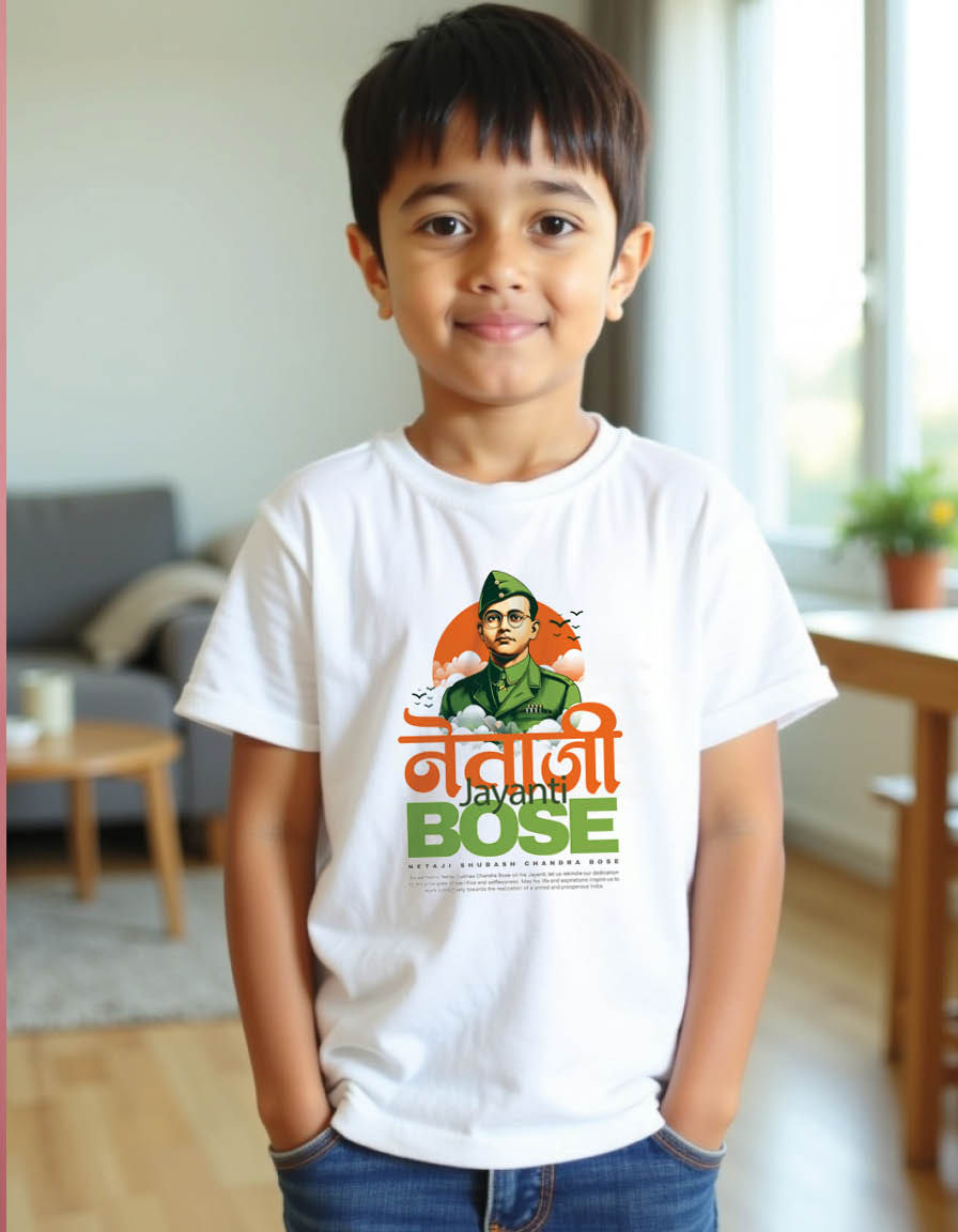 Thumbnail: Netaji Subhas Chandra Bose Unisex printed graphic t shirt