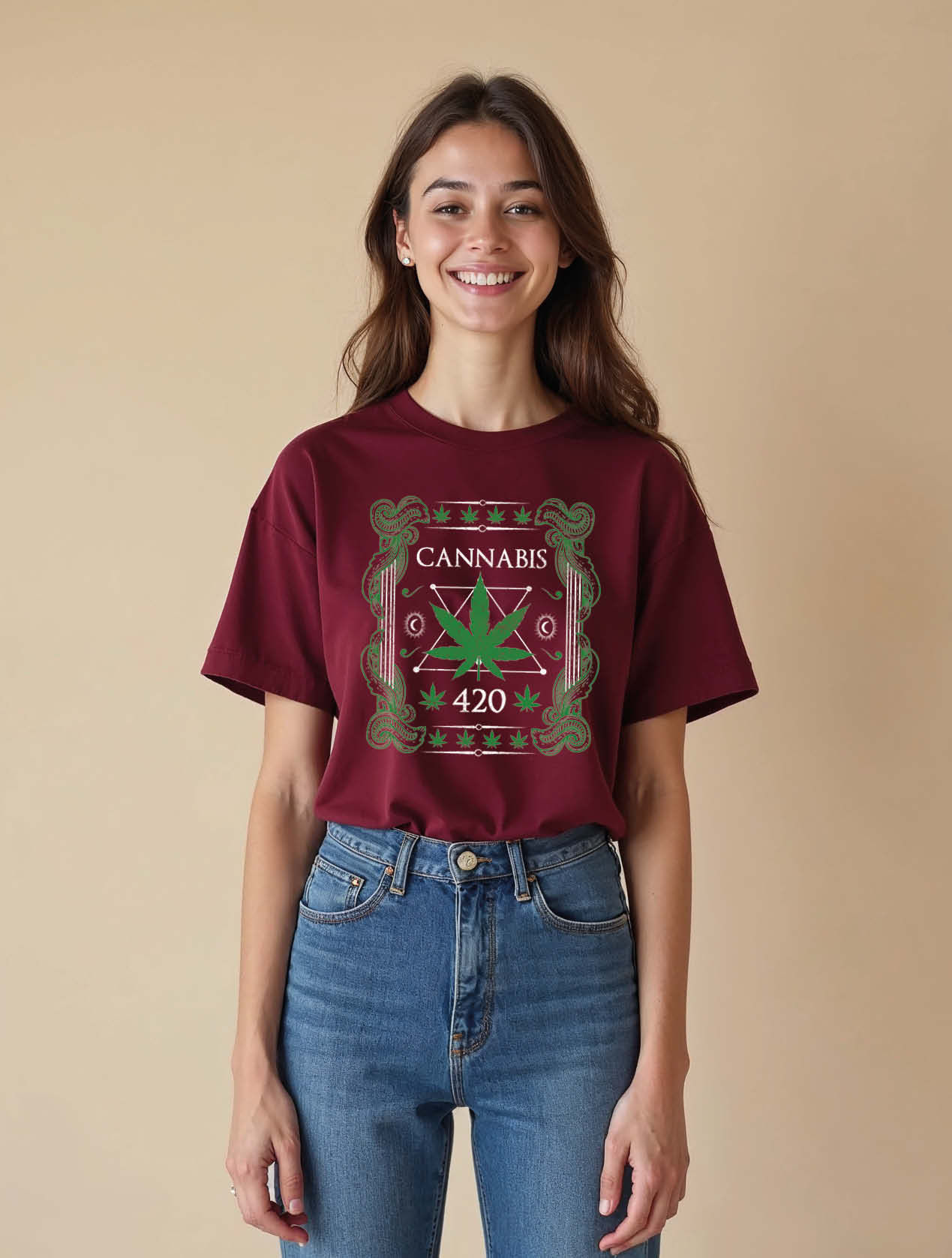 cannabis Modern Women’s Printed Graphic Streetwear Stylish T-Shirt – Sale