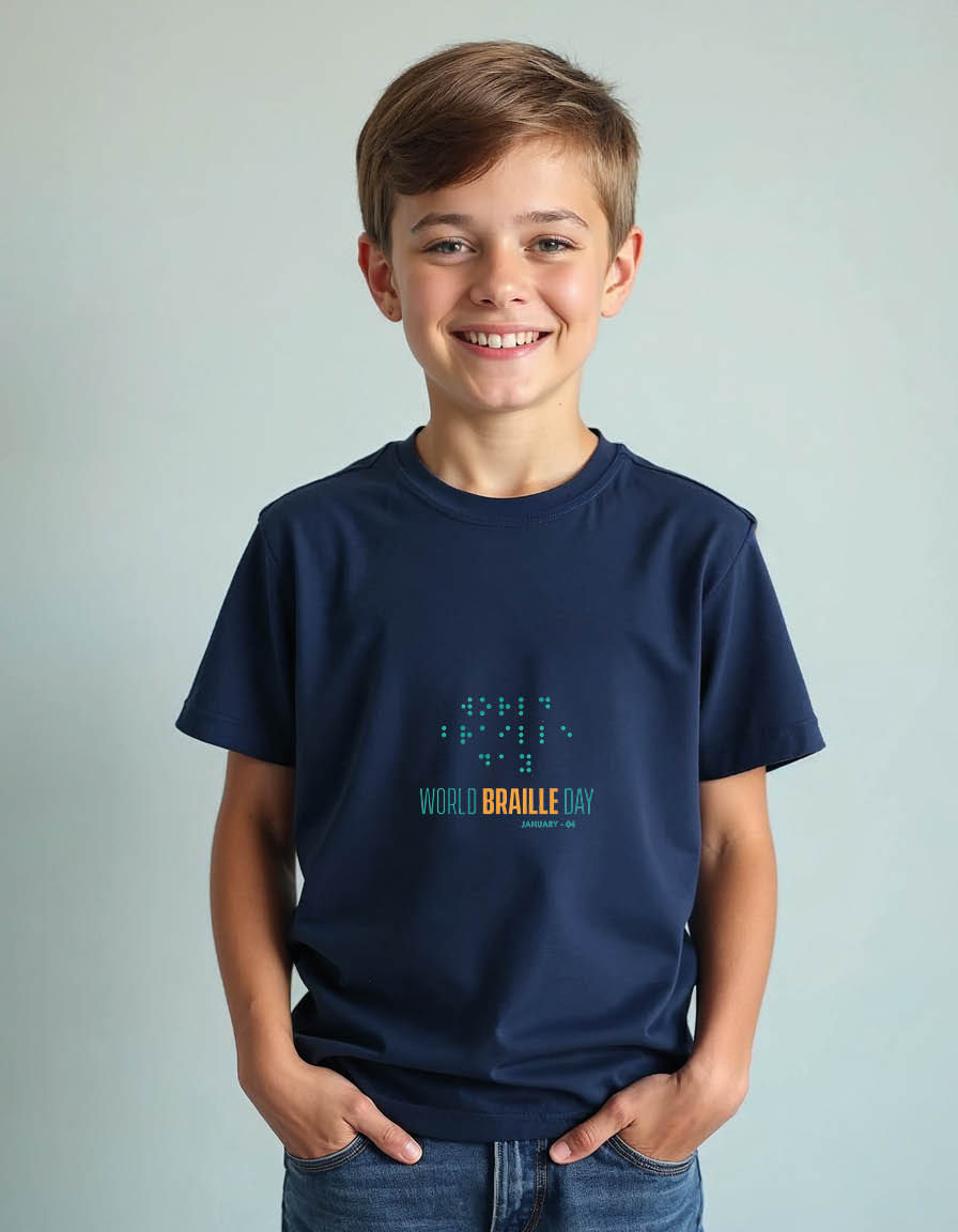 Thumbnail: World braile day Unisex printed graphic t shirt