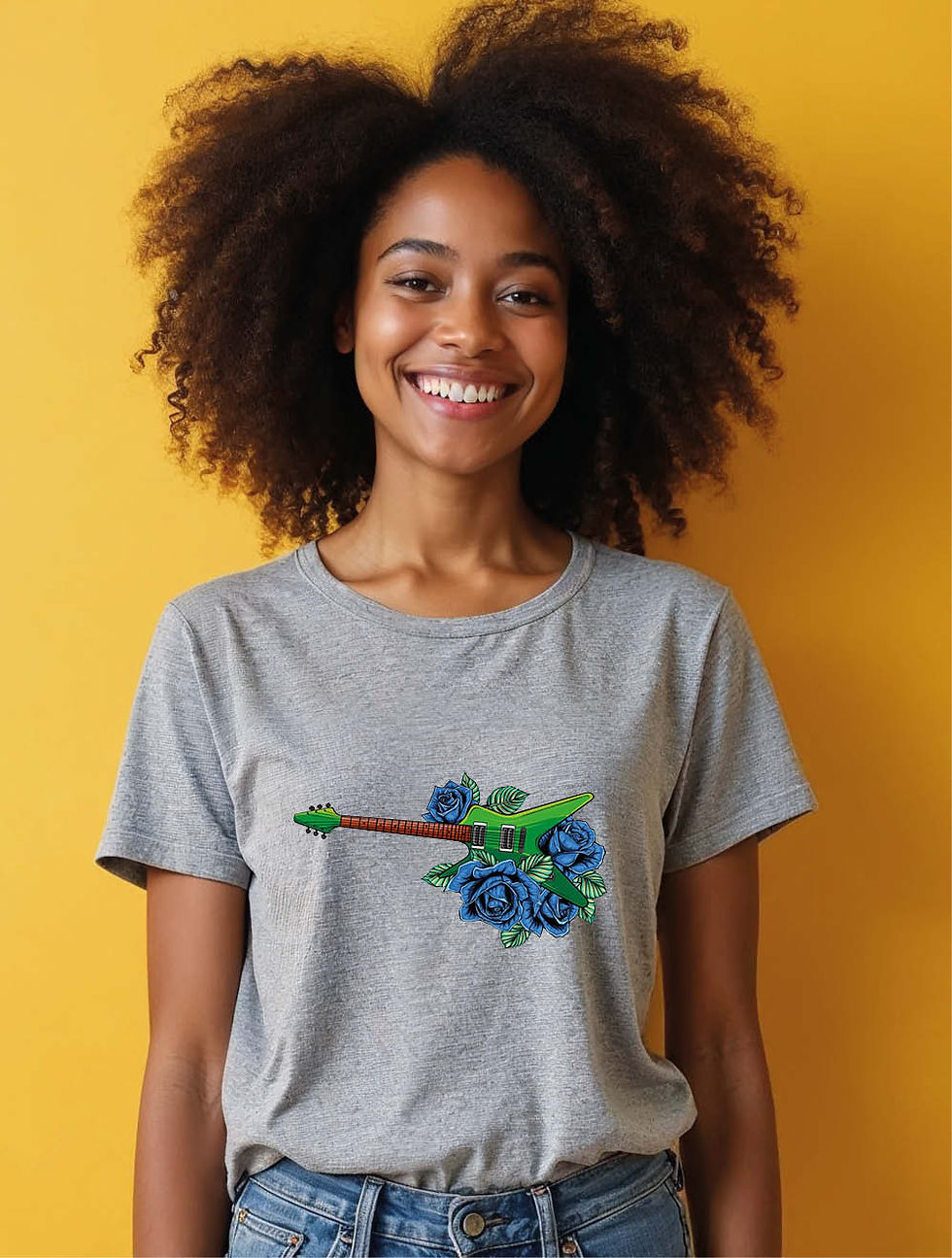 Thumbnail: Arrow Piercing Blue Roses Casual Women’s Printed Graphic Streetwear T-Shirt