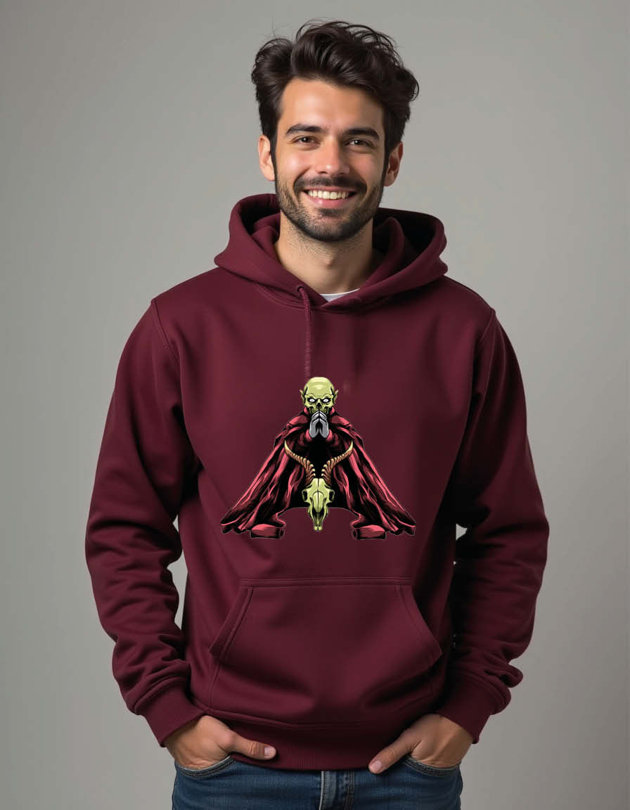 Thumbnail: Skull begging cartoon Unisex Printed Graphic Hoodies