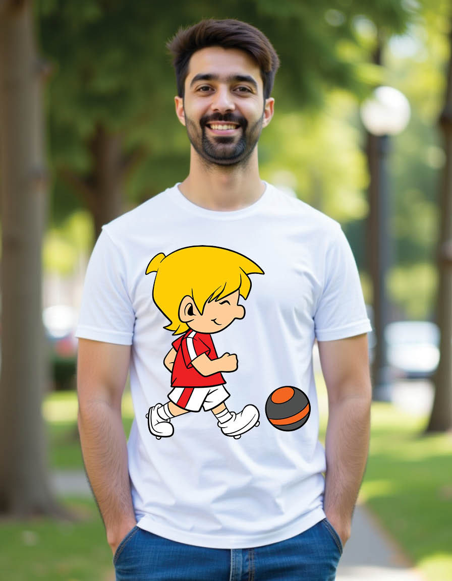 Thumbnail: football kids hand drawn style mens printed graphic t shirt