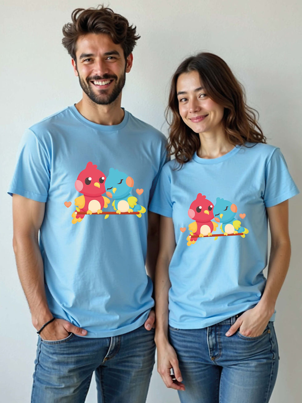 Thumbnail: Cute Cartoon Couple Matching Tee Lovers Edition – Limited Stock