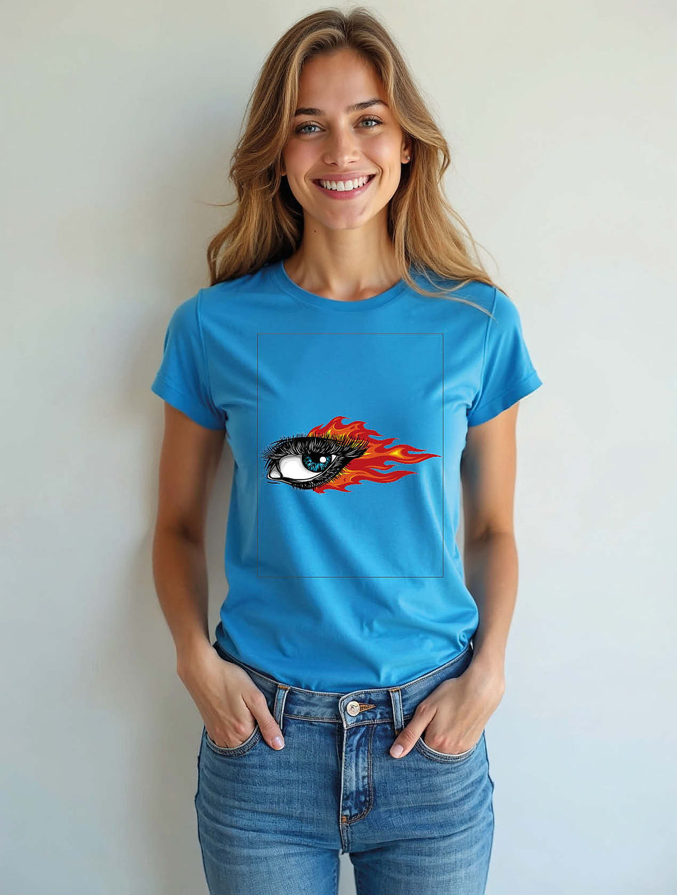 Thumbnail: Burning Blue Eye Classic Women’s Graphic Quote T-Shirt – Buy Now