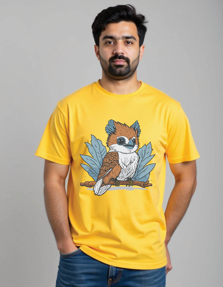 Thumbnail: kookaburra bird animal character cartoon mens printed graphic t shirt
