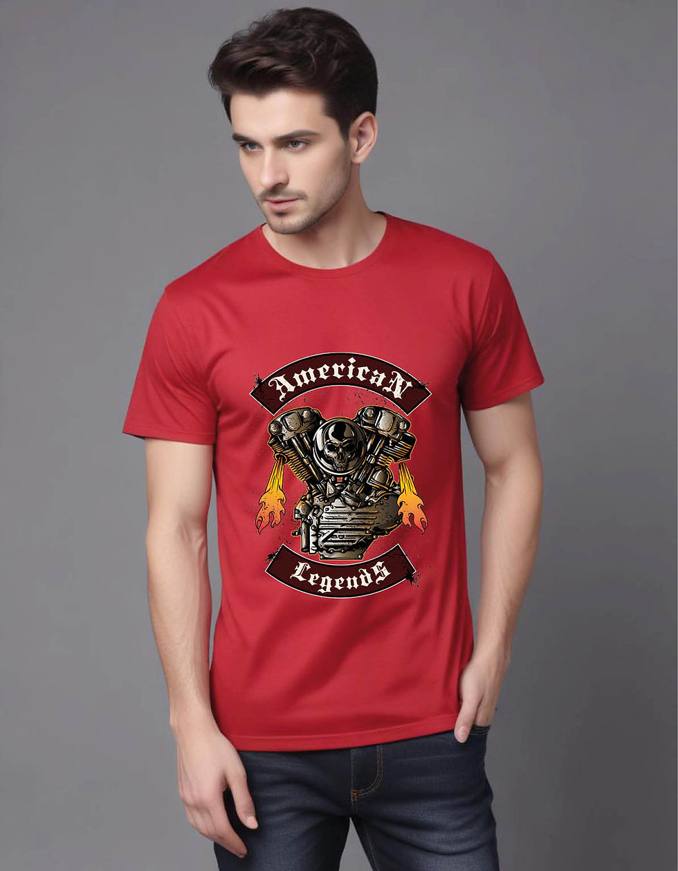 Thumbnail: skull motor background mens printed graphic t shirt