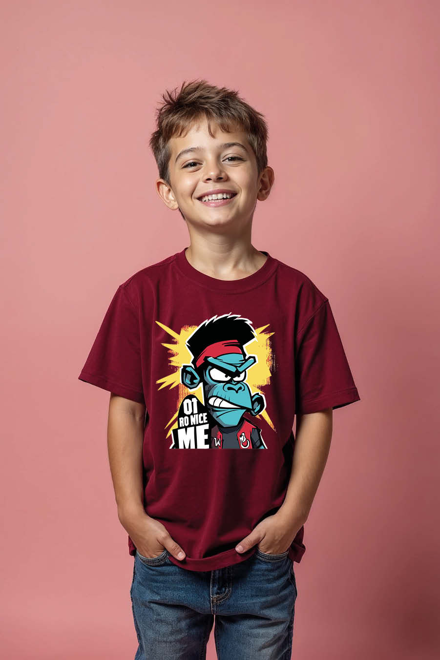 Angry Blue ApeGraphic Stylish Cool Kids T-Shirt – Artwo