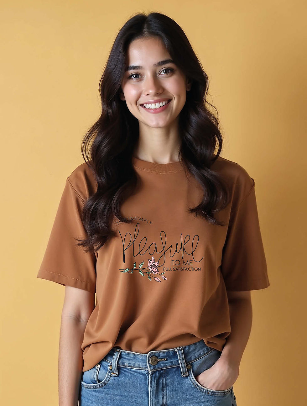 Thumbnail: this is simply pleasure to me full satisfaction Modern Women’s Printed T-Shirt
