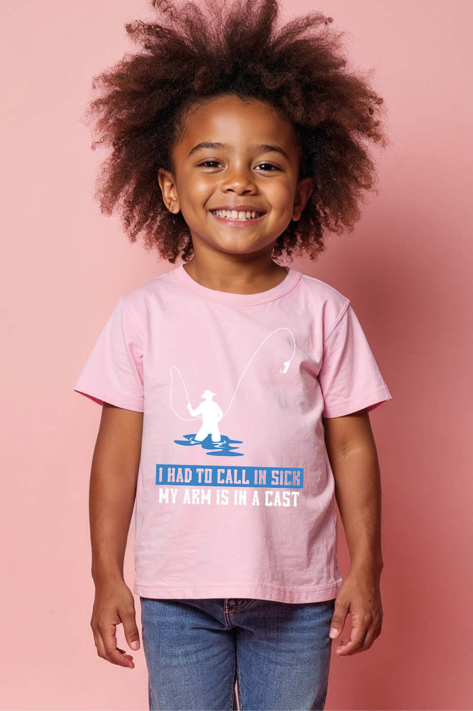 Thumbnail: i had to call in sick my are is in a cast Trendy Printed Tee for Kids