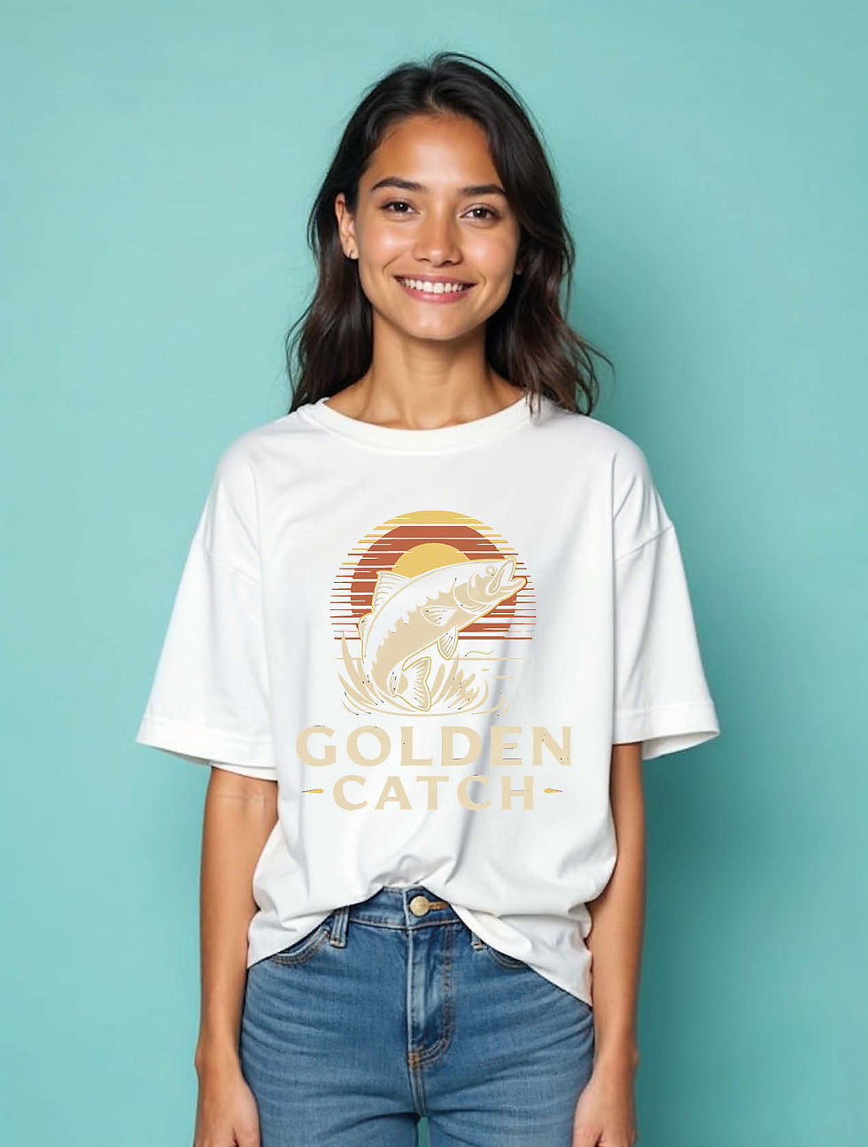 Thumbnail: golden catch  Stylish Unisex Drop Shoulder Oversized T-Shirt for Men & Women