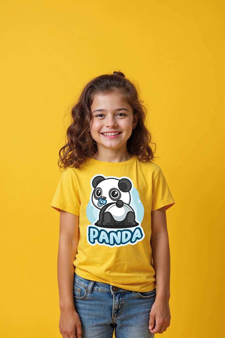 Thumbnail: Panda Cute Kids Printed T-Shirt – Graphic Print Design for Boys & Girls