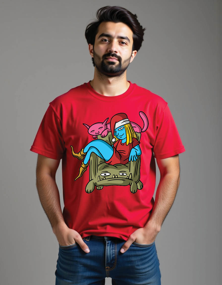 Thumbnail: enjoy your christmas hand drawn style mens printed graphic t shirt