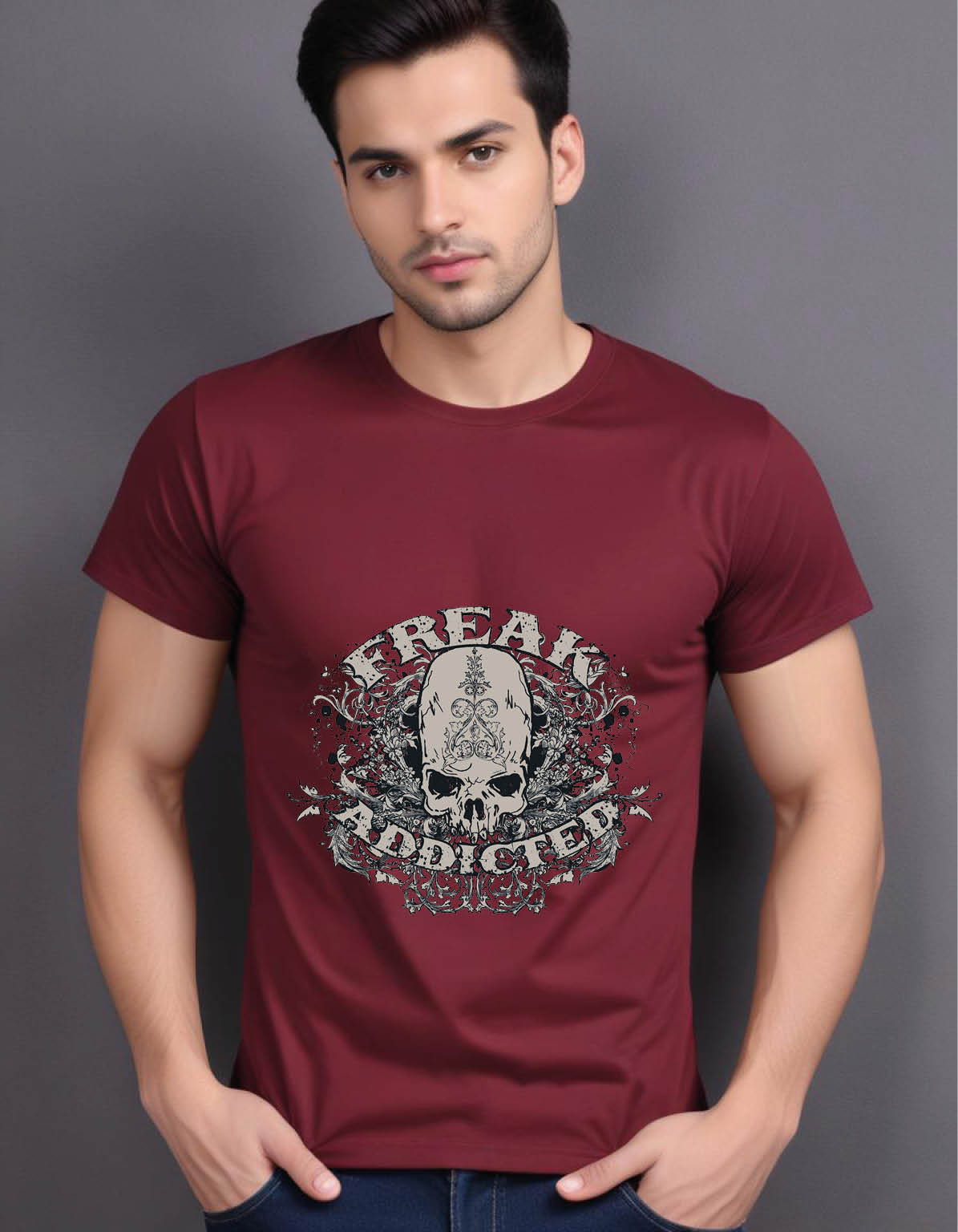 freak skull tattoo mens printed graphic t shirt