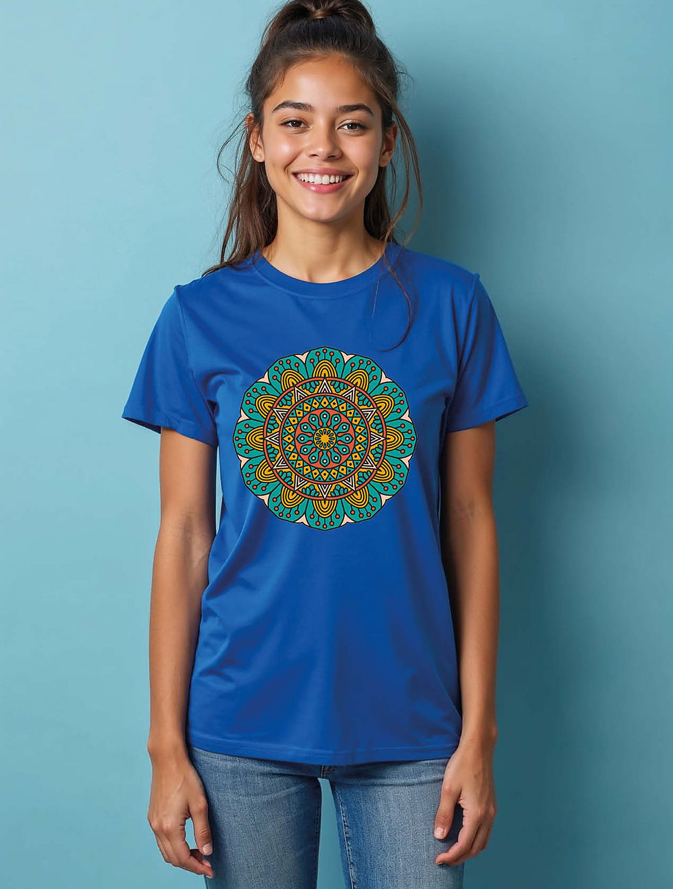 Thumbnail: Vibrant Mandala Classic Women’s Printed Graphic Streetwear T-Shirt