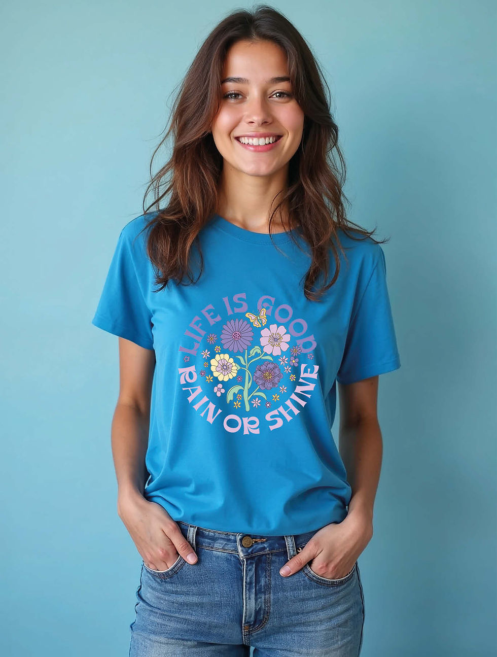 Thumbnail: life is good rain or shine Trendy Women’s Printed Graphic T-Shirt – Sale