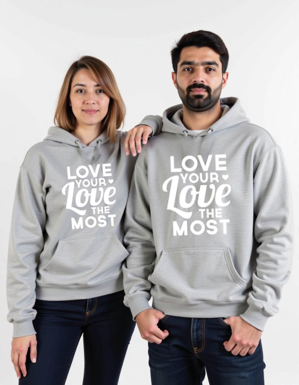 Thumbnail: love your love the most Urban Fashion Printed Graphic Couple Hoodies