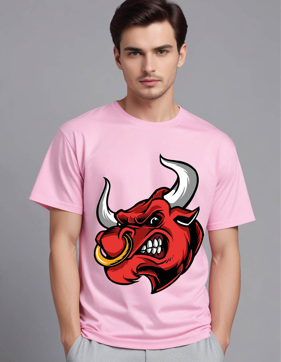 Thumbnail: bull mens printed graphic t shirt