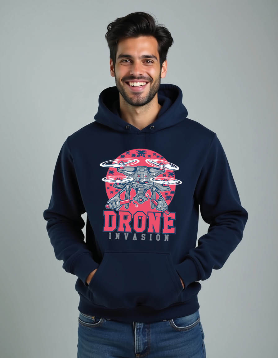 Thumbnail: drone invasion Urban Streetwear Men’s Hoodie – Urban Streetwear Style
