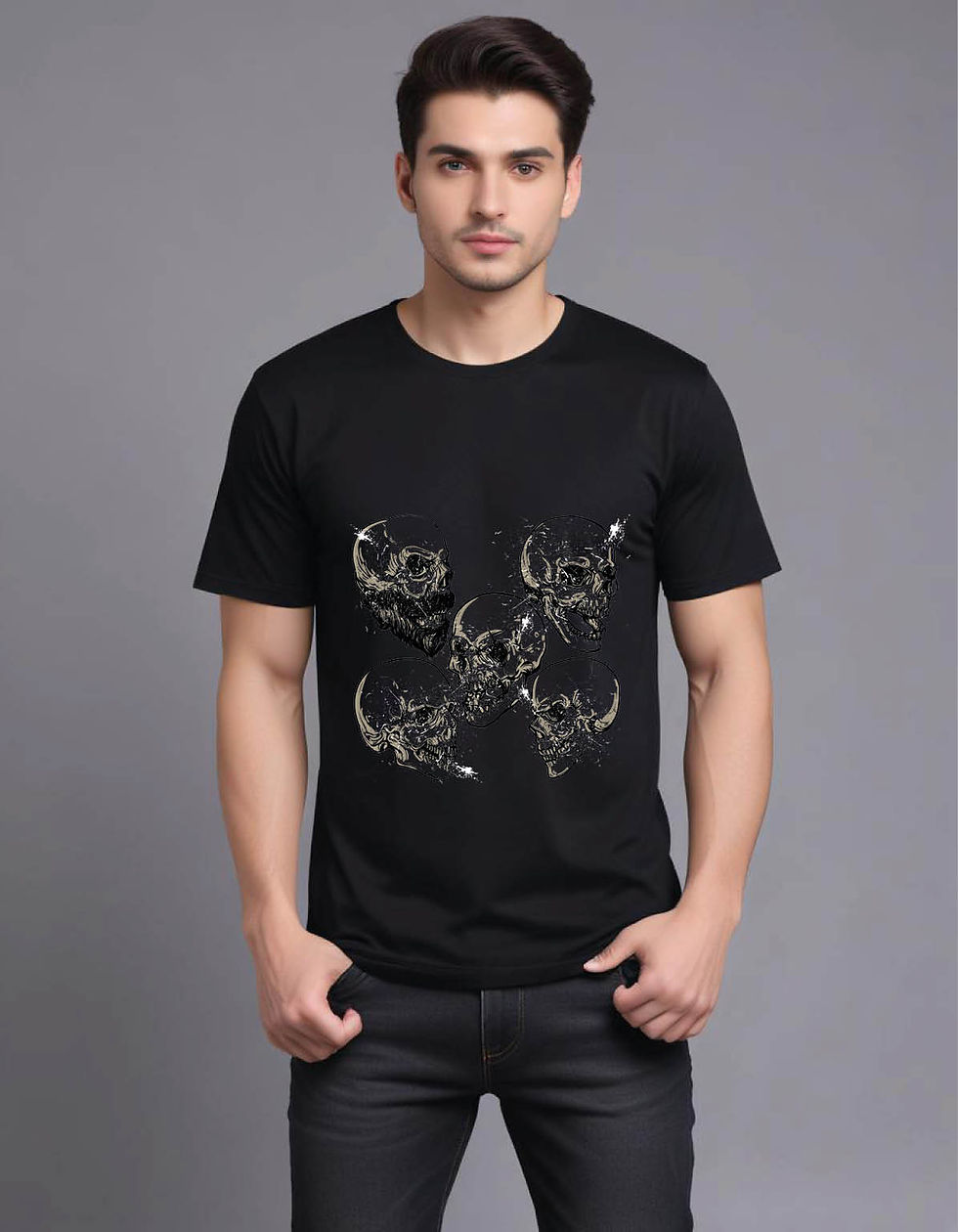 Thumbnail: skull designs collection mens printed graphic t shirt