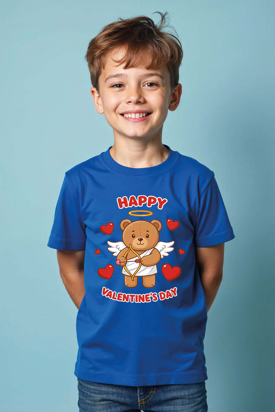 Thumbnail: happy valentines day Modern Cute Kids Typography T-Shirt – Quote Print Design