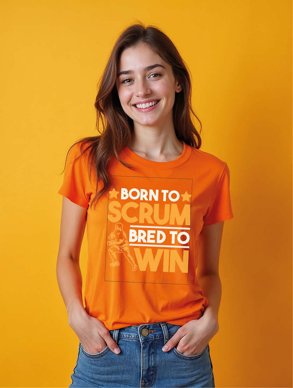 Thumbnail: Born to scrum bred to win Classic Women’s Printed T-Shirt – Fast Delivery