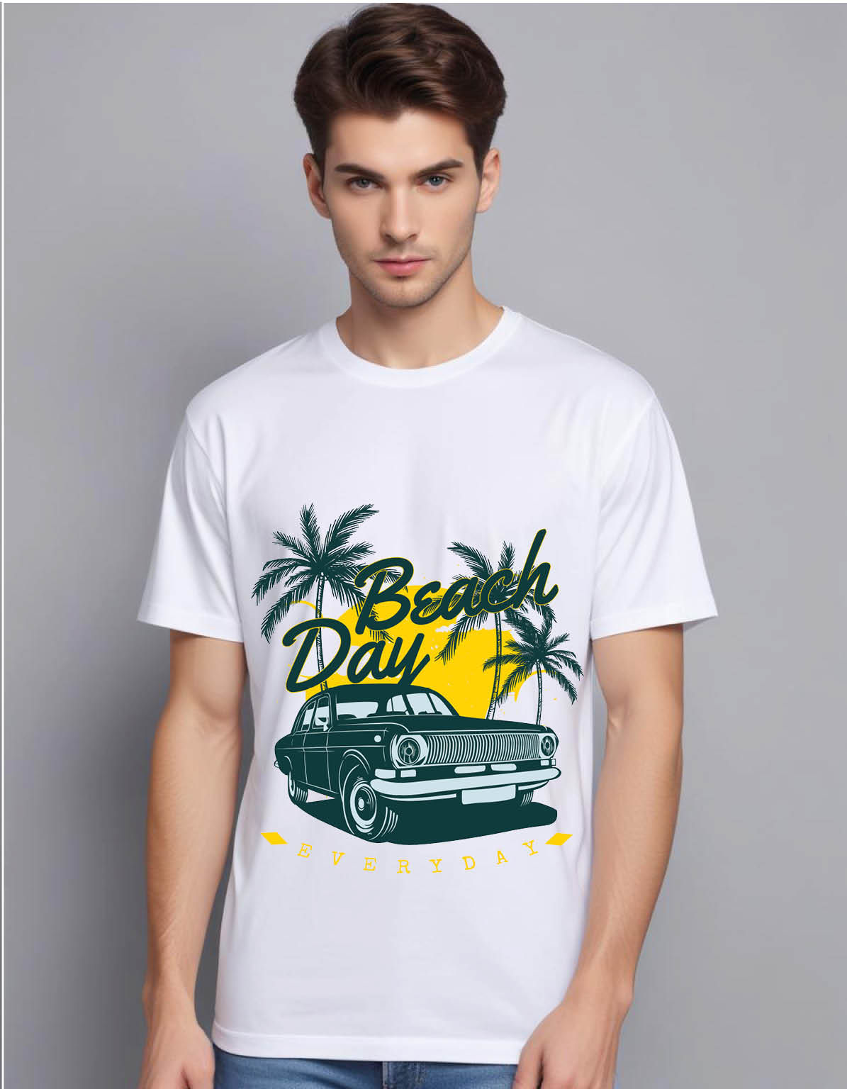 beach cars mens printed graphic t shirt