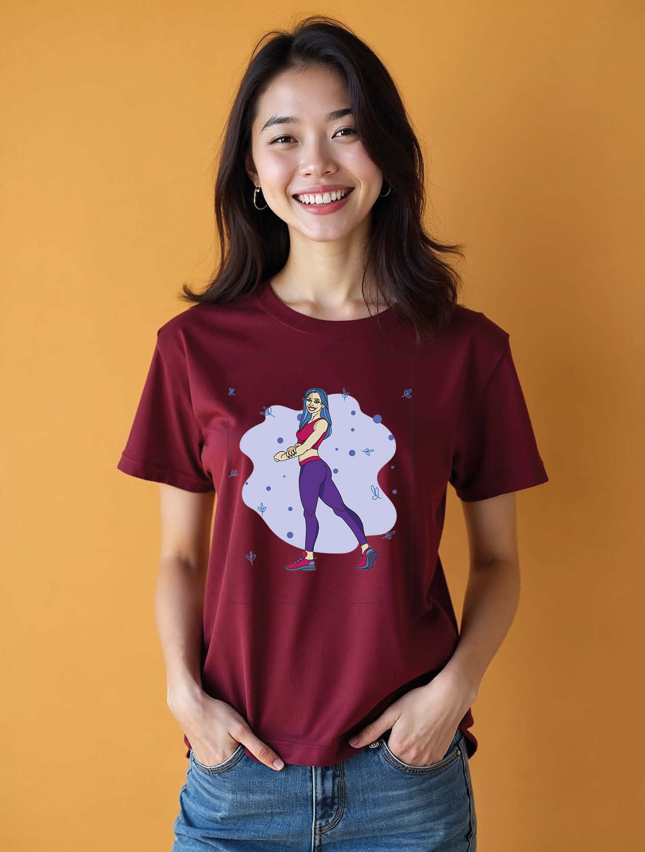 Athletic Pose Urban Women’s Printed Graphic Typography T-Shirt – Best Price