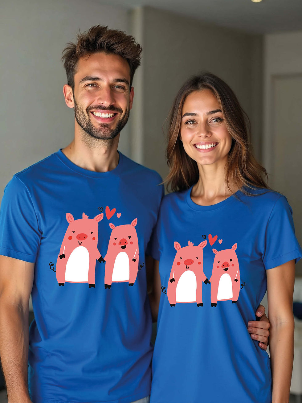 Thumbnail: Trendy Animal Couple Matching Tee Lovers Edition – Best Price