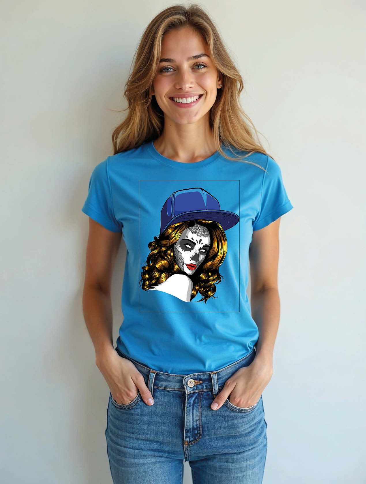 Calavera Queen Urban Women’s Printed Graphic Streetwear T-Shirt – Low Price