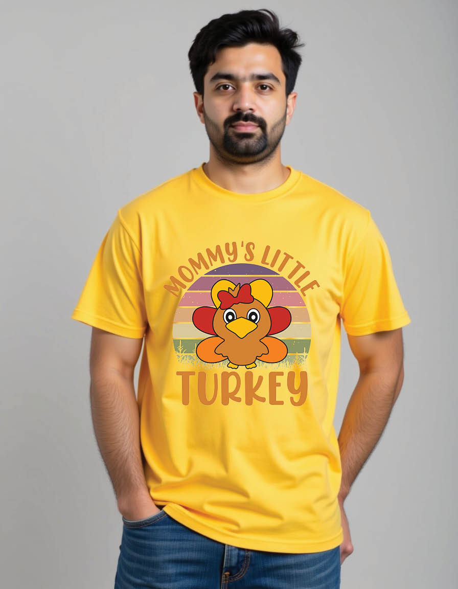 Thumbnail: mommys little turkey thanksgiving quotes mens printed graphic t shirt