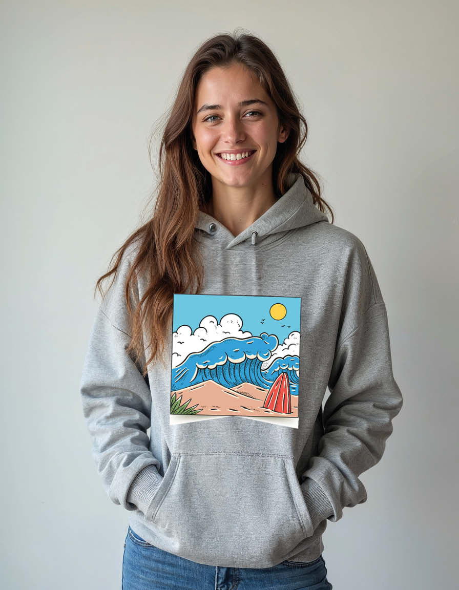 Thumbnail: summer beach Unisex Graphic Printed Hoodies for mens & womens
