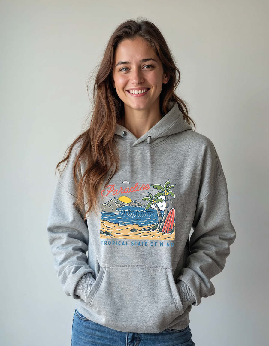 Thumbnail: paradise tropical state of mind Unisex Graphic Printed Hoodies for mens & womens