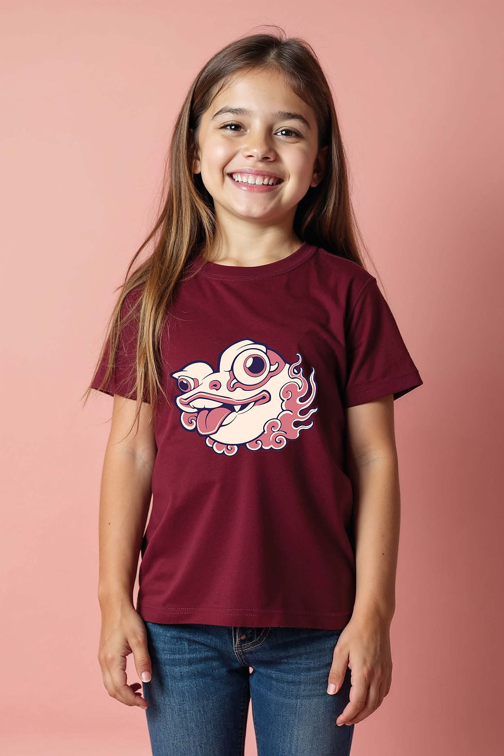 Thumbnail: Smiling Ornate/Mythical Frog with Tongue Out Graphic Tee Fashion Cartoon Printed