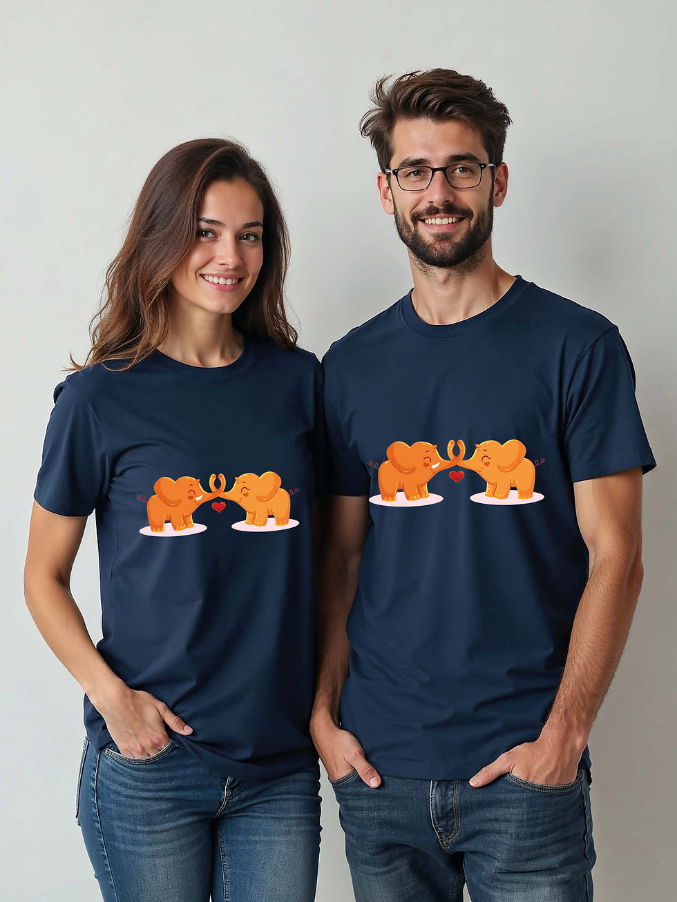 Thumbnail: Cute Cartoon Couple Matching Tee Lovers Edition – Fast Delivery