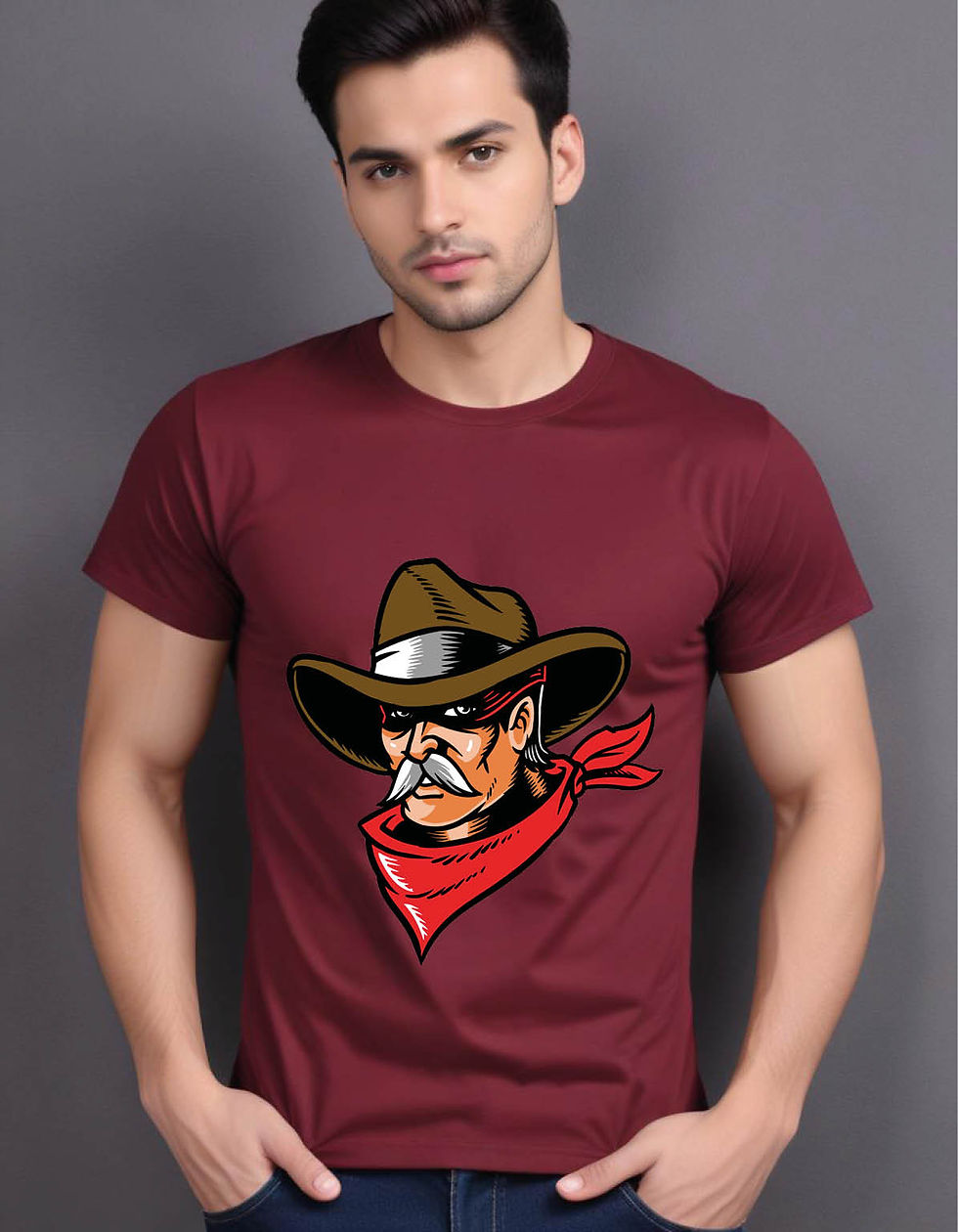 Thumbnail: cowboy mens printed graphic t shirt