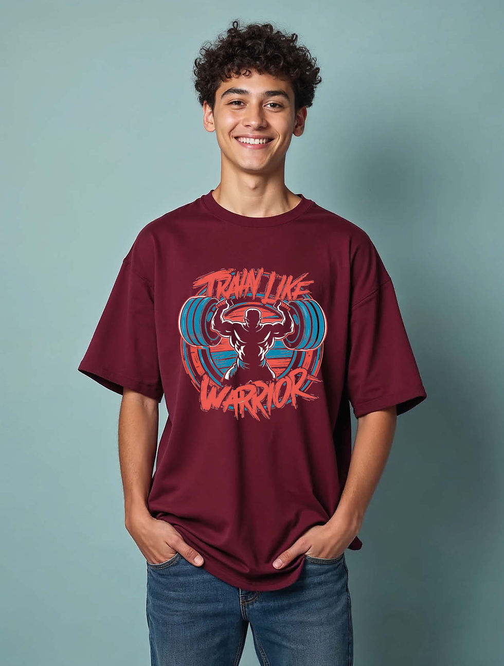 train like warrior Classic Unisex Drop Shoulder Oversized T-Shirt for Men & Women