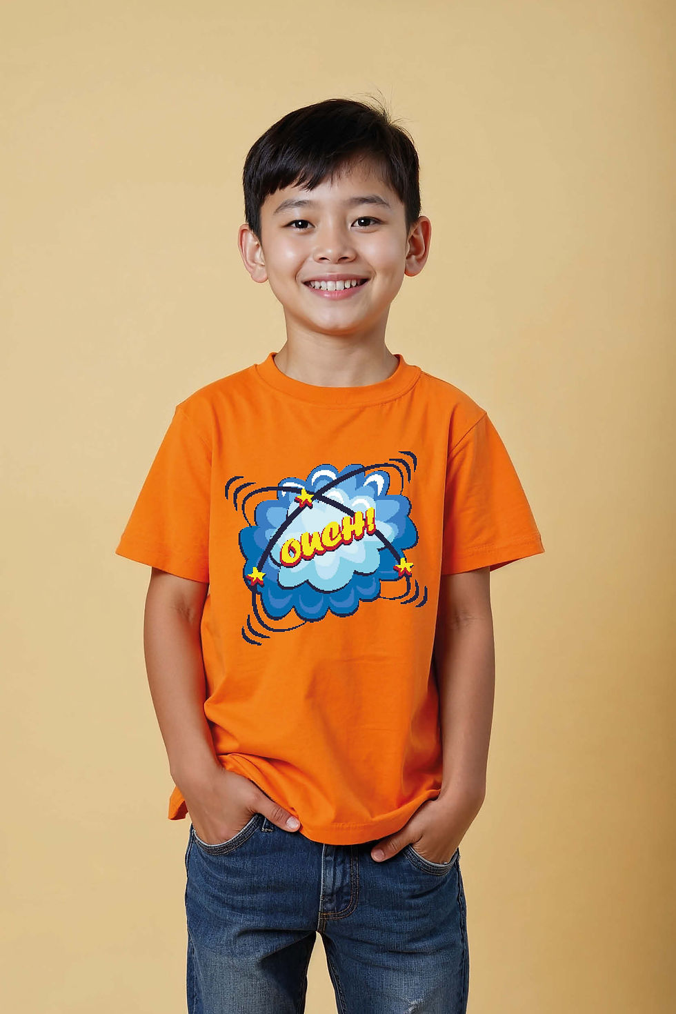 Comic Ouch Blast Kids T-Shirt Everyday Casual Kids Printed T-Shirt