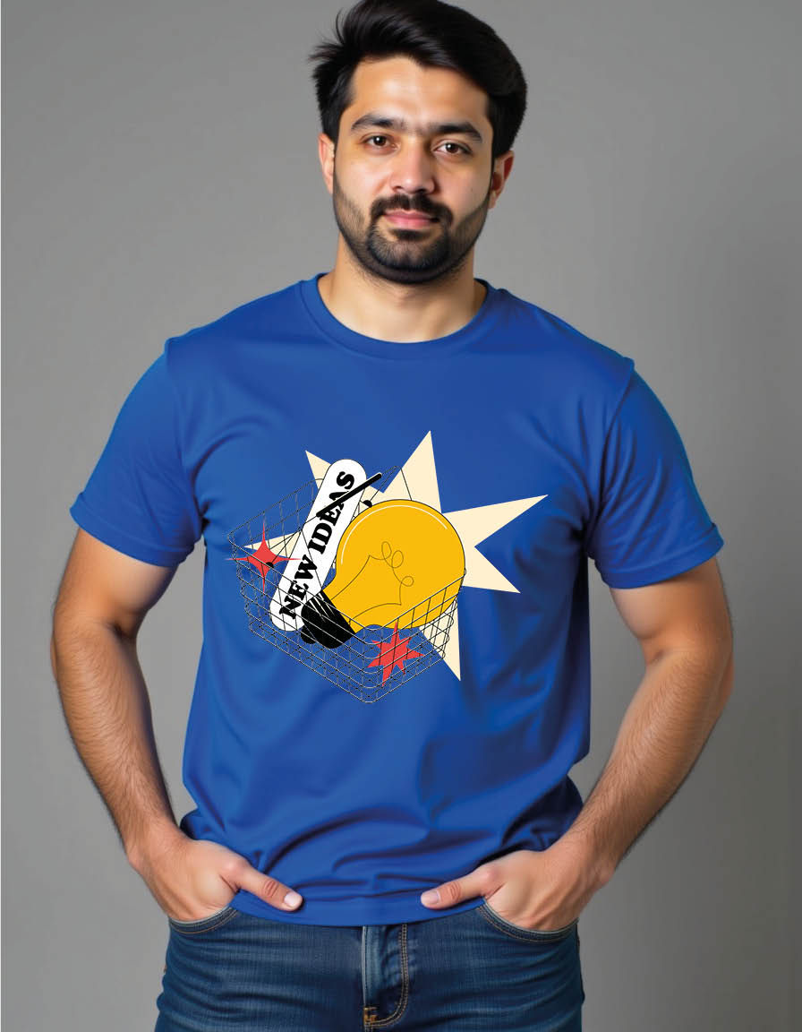 Thumbnail: searching buying new ideas concept with bulb idea mens printed graphic t shirt
