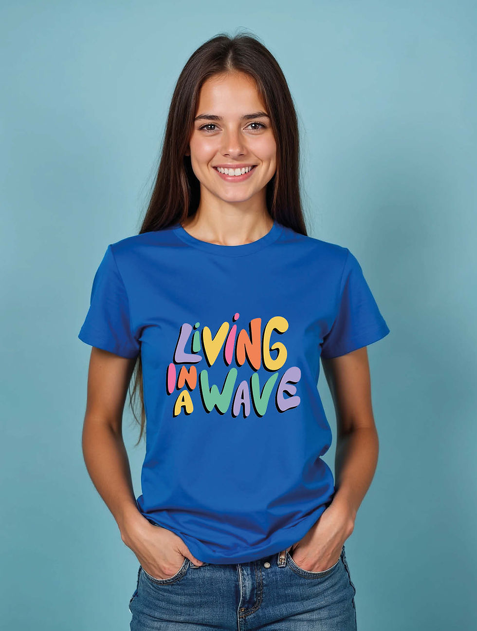 Thumbnail: living in a wave Modern Women’s printed graphic T-Shirt