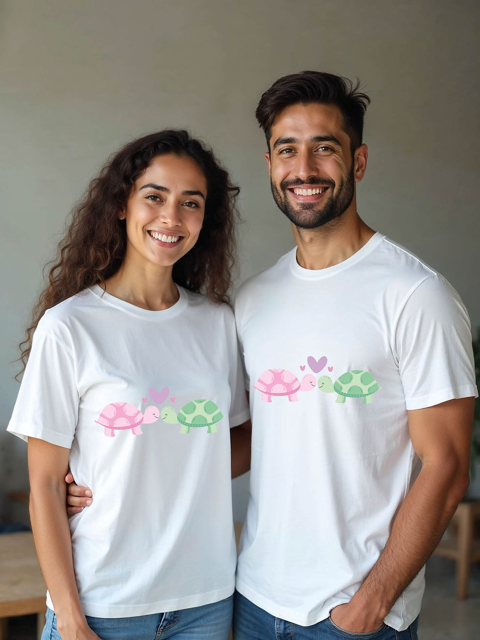 Thumbnail: Cute Cartoon Couple T-Shirt Lovers Edition – Premium Quality