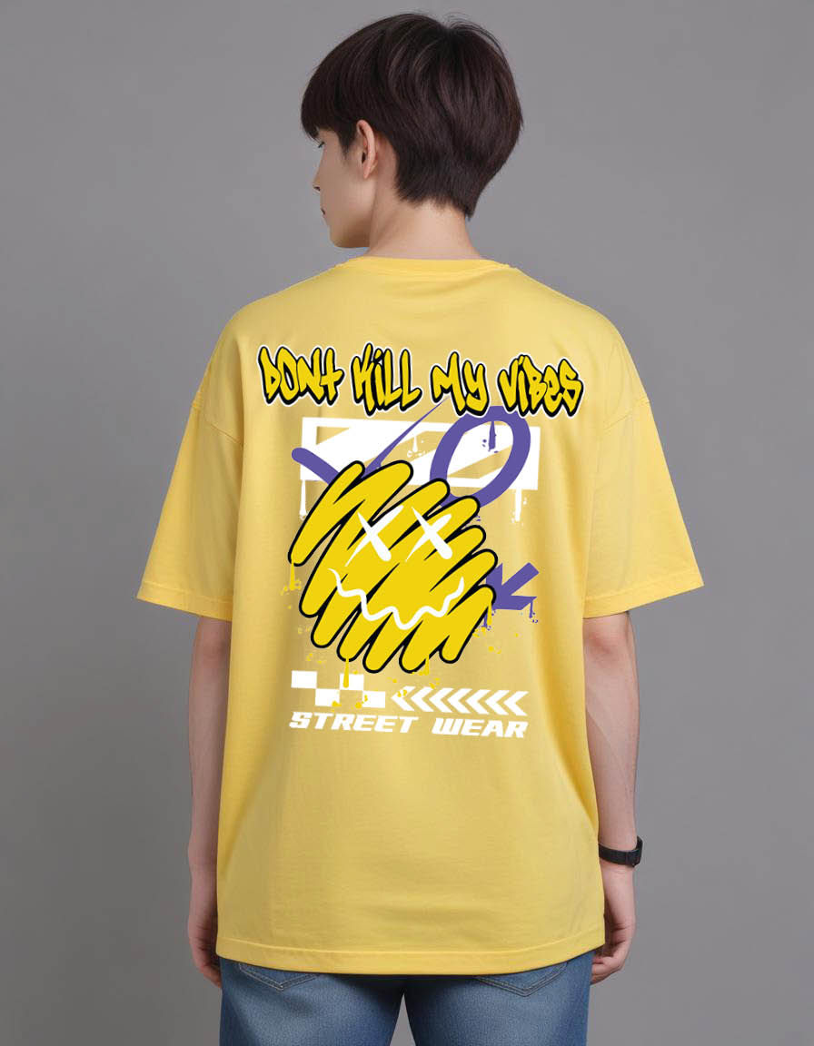 Thumbnail: graffiti fear emoticon street wear Oversized Printed t shirt