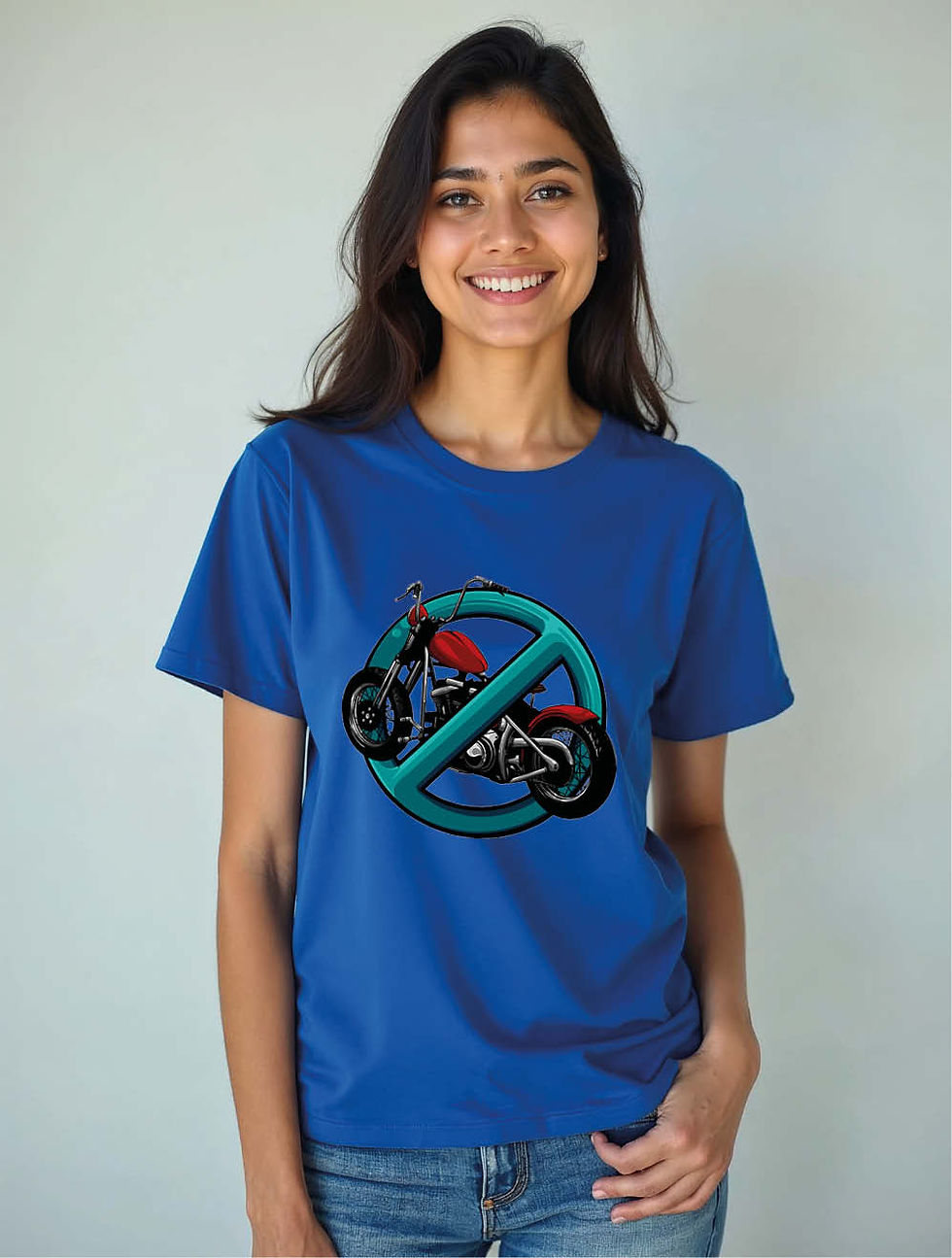 Thumbnail: Motorcycle in No Symbol Urban Women’s Printed Graphic Streetwear T-Shirt