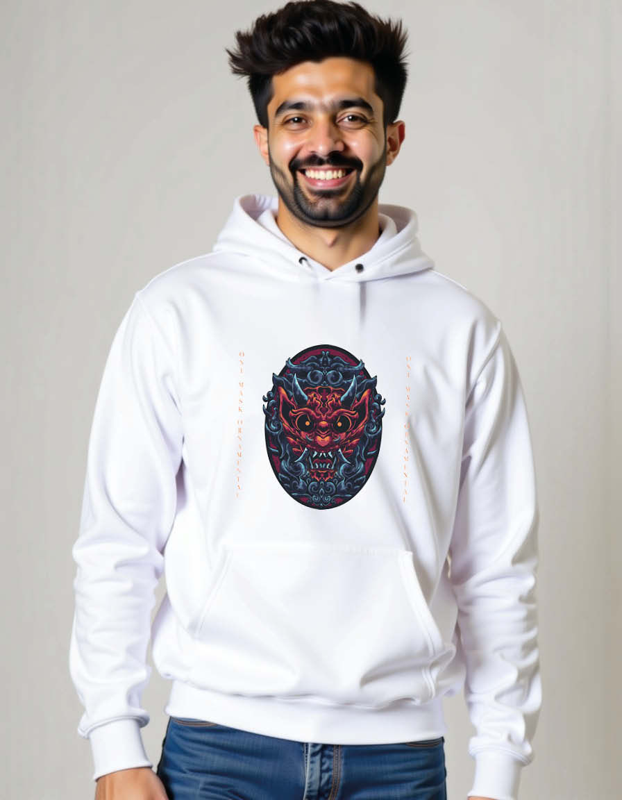 Thumbnail: Mystic Tribal Demon Mask Mandala Casual Unisex Printed Graphic Hoodies