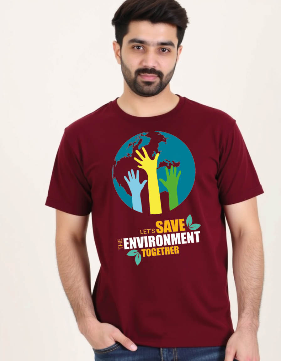 Thumbnail: Save envirment together Unisex printed graphic t shirt