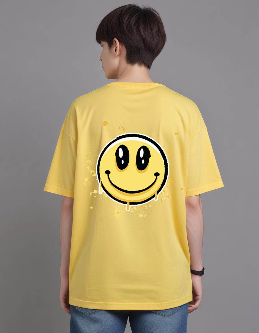 Thumbnail: hand drawn smile emoji Oversized Printed graphic t shirt