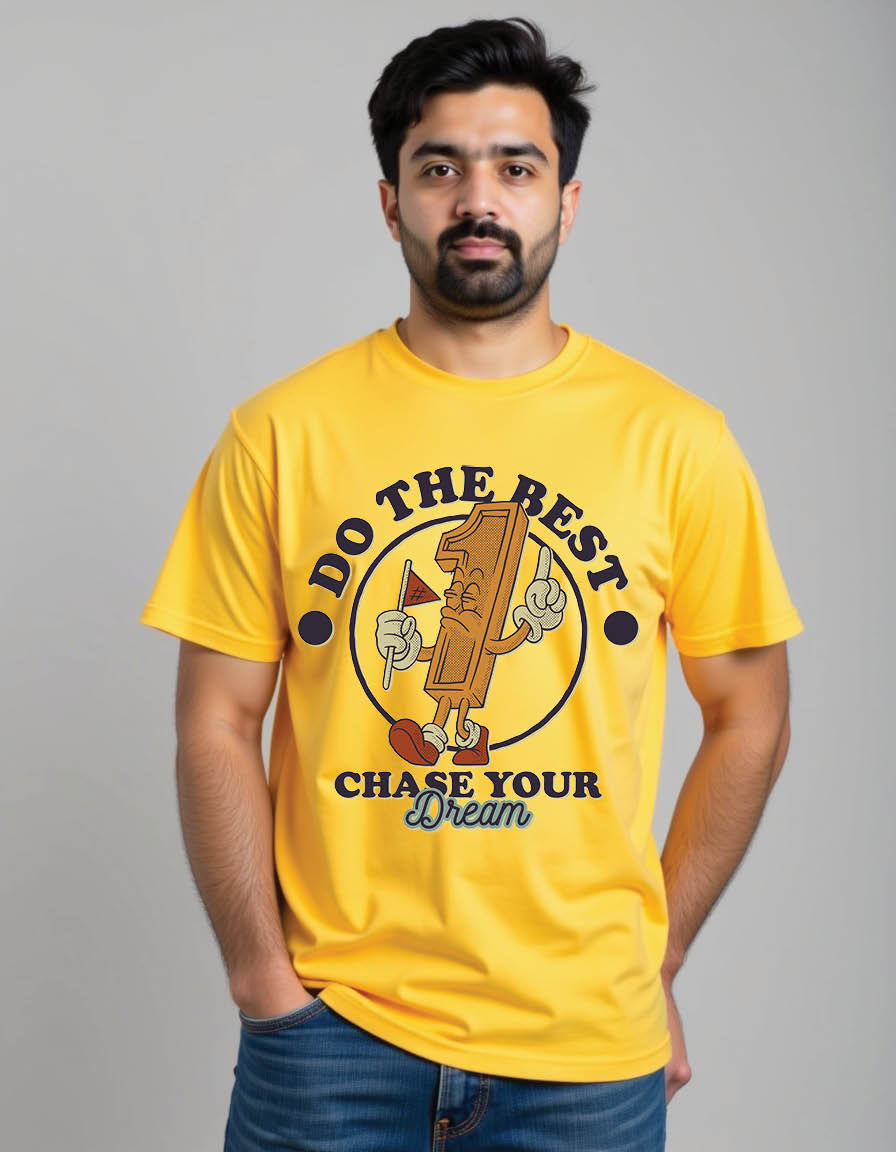 Thumbnail: cartoon emblem of walking number one with retro mens printed graphic t shirts