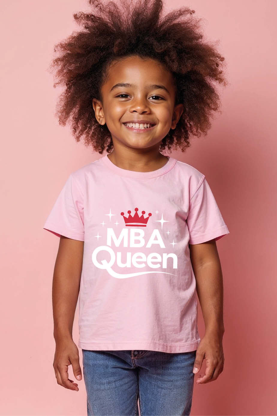Thumbnail: mba queen Cute Kids Graphic Tee – Character Print Design for Boys & Girls