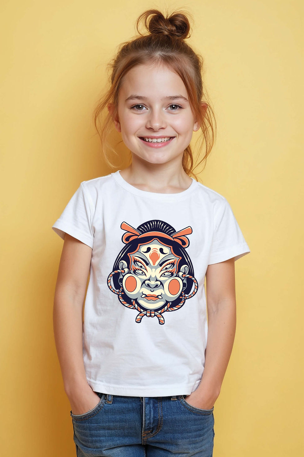 Thumbnail: Traditional Japanese Hannya / Female Demon Mask Kid's T-Shirt